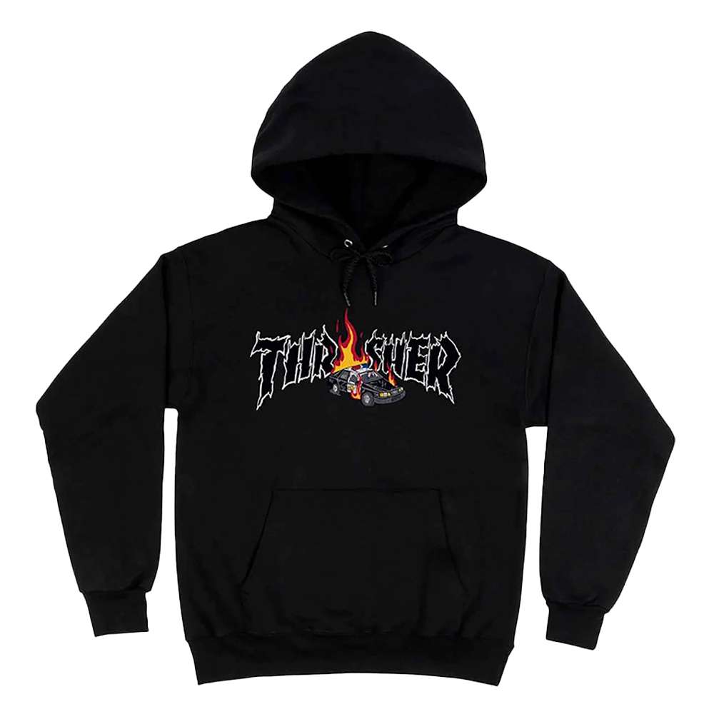 Sweat COP CAR HOOD Black - THRASHER  