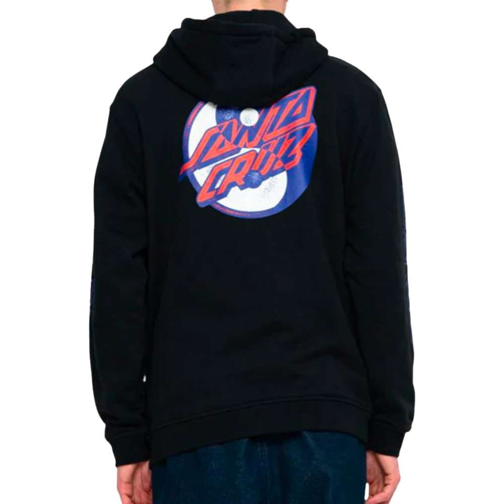 Sweat YIN YANG DOT HOOD Black - SANTA CRUZ 