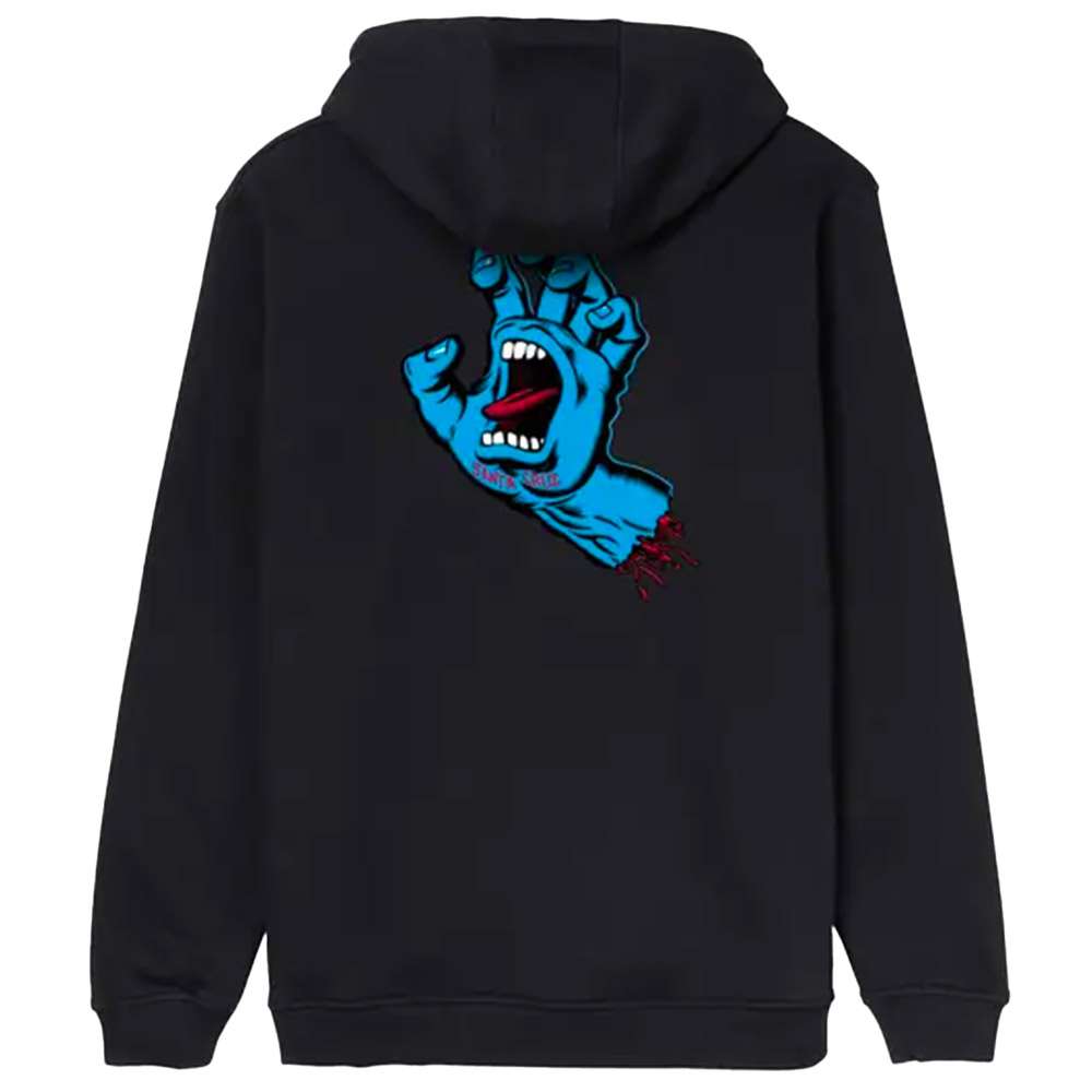 Sweat SCREAMING HAND FUSION HOOD Black - SANTA CRUZ 