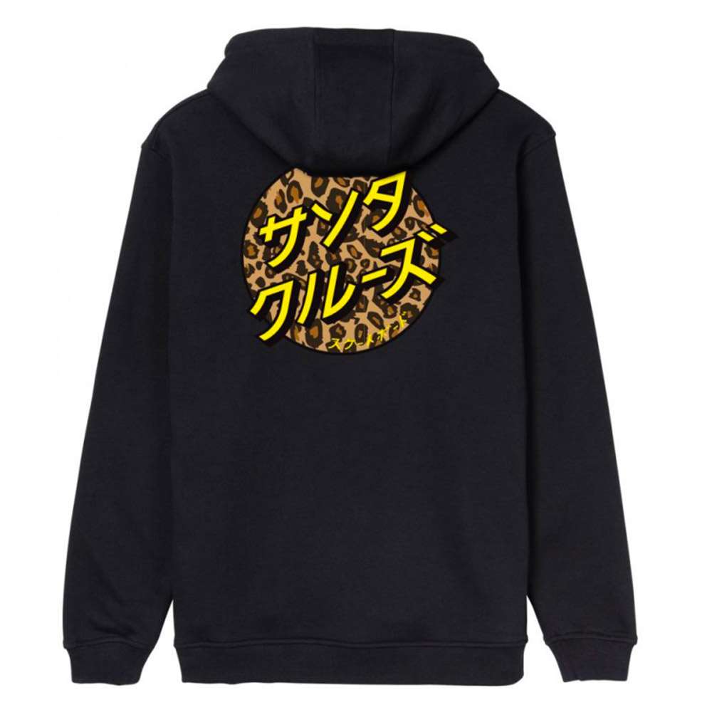 Sweat LEOPARD JAPANESE DOT HOOD Black - SANTA CRUZ 