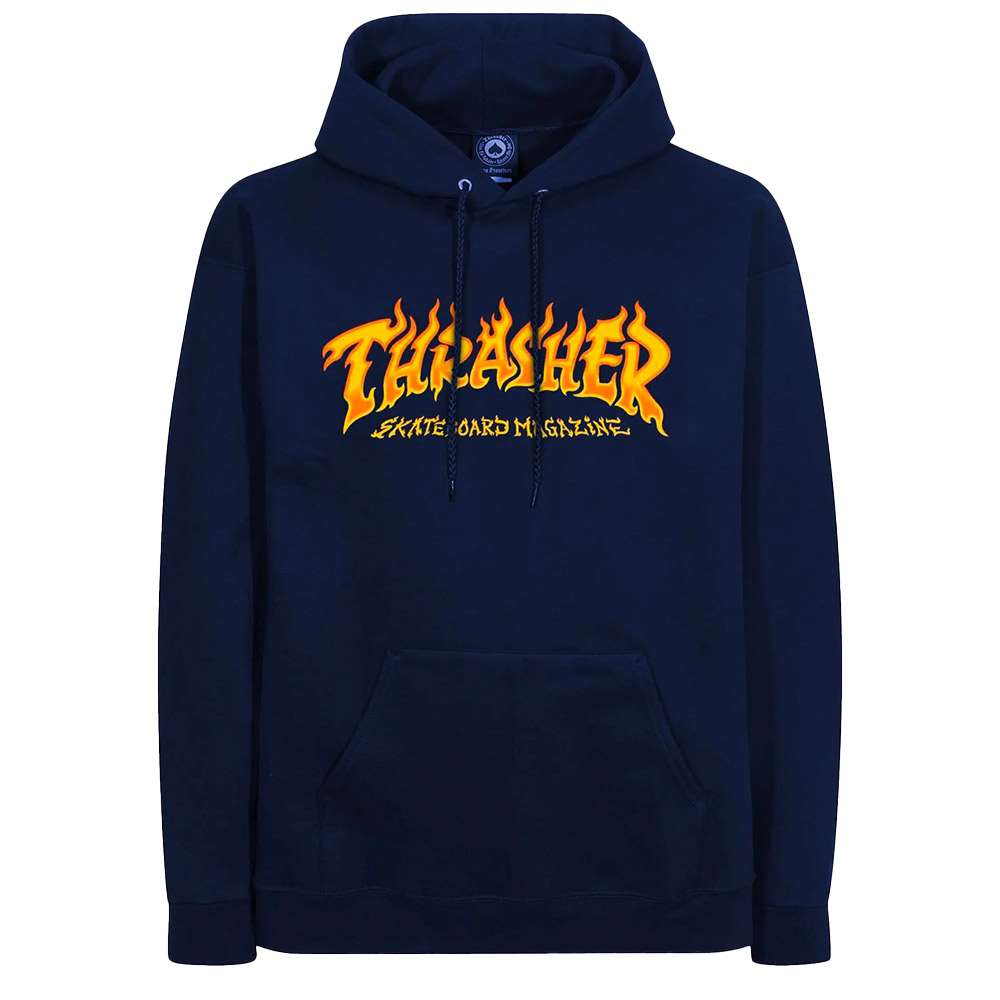 Sweat FIRE LOGO HOOD Marine - THRASHER  