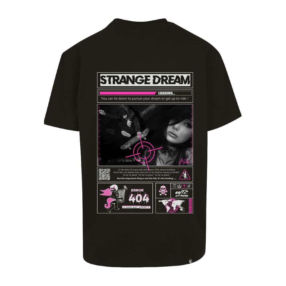 T-shirt oversize STRANGE DREAM Black - WTC EXTREME