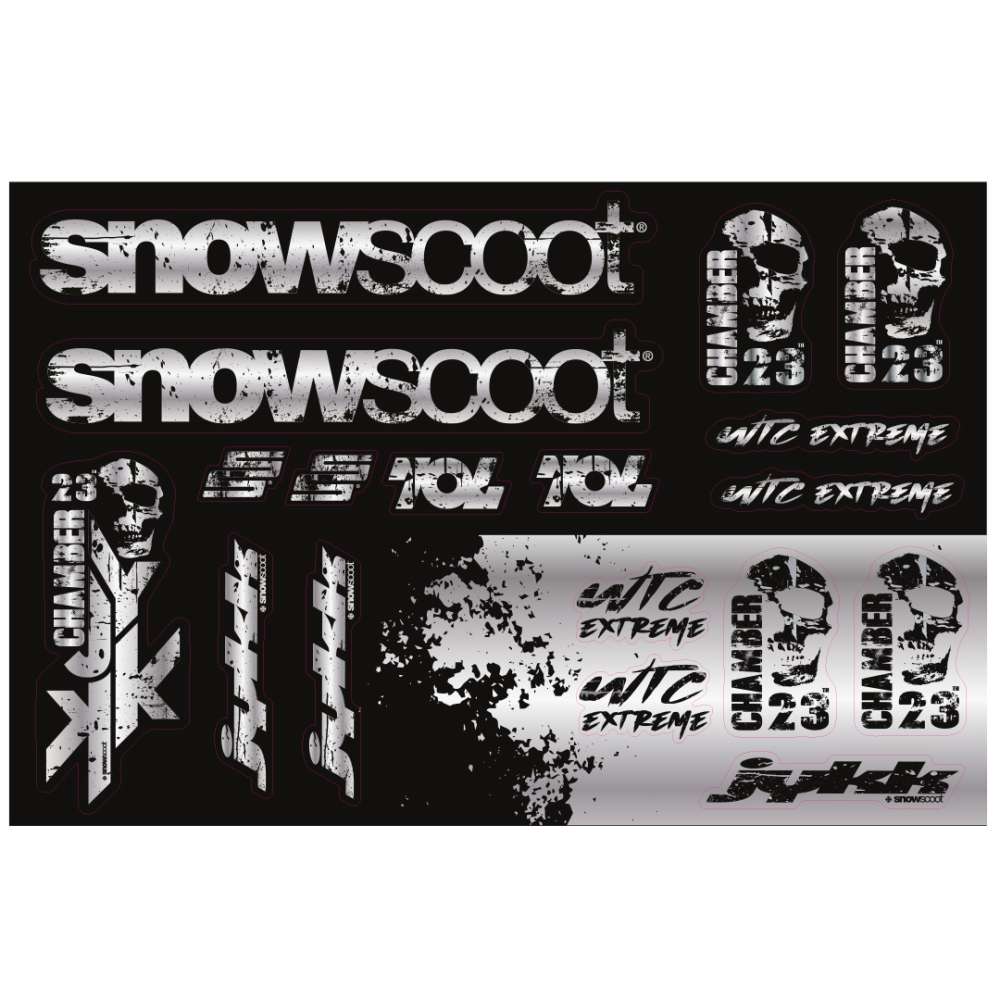 Planche stickers Snowscoot JYKK 70L - Série Obscure Holographique & Black avec Protection
