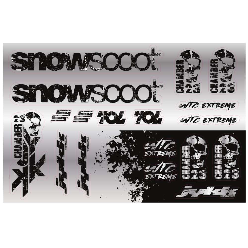 Planche stickers Snowscoot JYKK 70L - Série Obscure Holographique & Black avec Protection