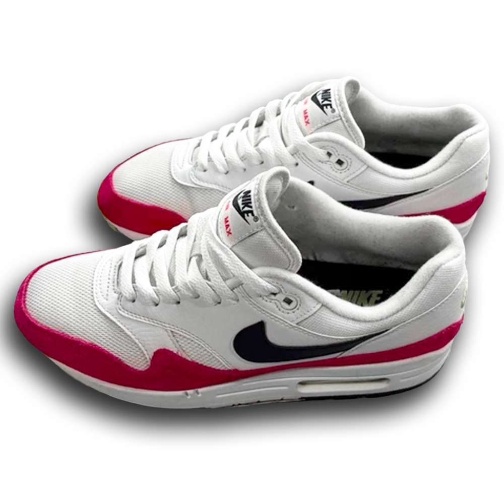 Sneakers Nike Air Max 1 Blanc Noir Volt Rush Rose - 42,5 - Très bon état