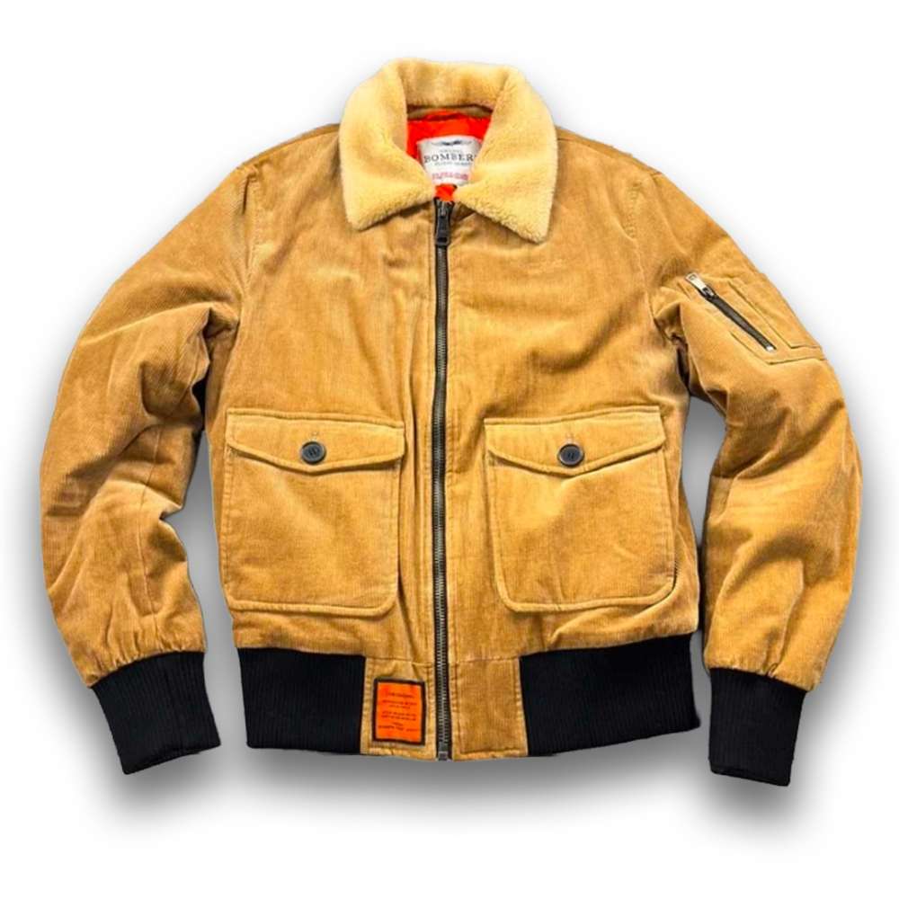 Veste Bombers – Flight Jacket Côtelé Camel – Taille M – Neuf sans étiquette