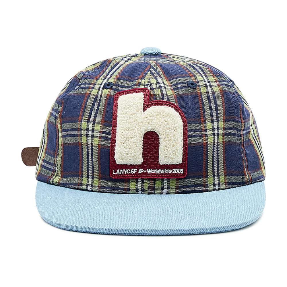 Casquette HUF Chenille Patch 6 Panel Denim à carreaux