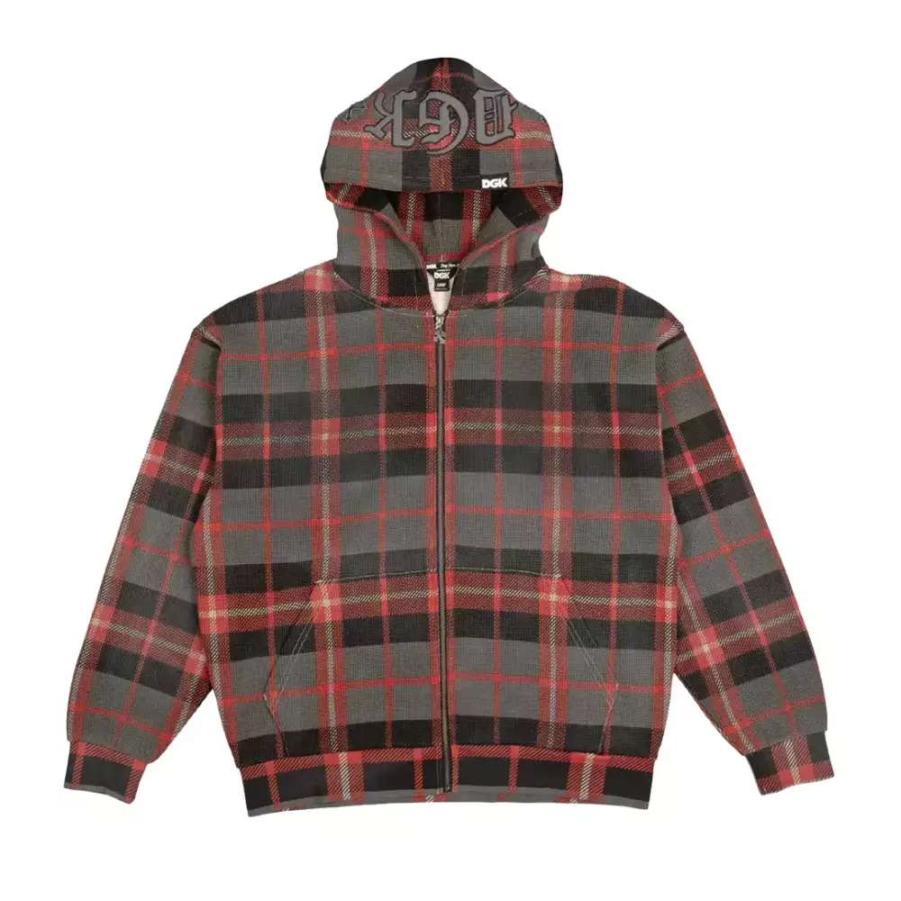 DGK Blessed Plaid Thermal Zip Hoodie – Vintage Wash