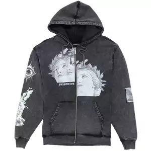 Plus d'info sur Sweat à capuche zippé Primitive Century Heavyweight gris délavé